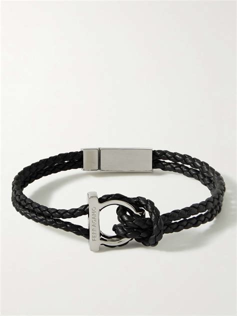 ferragamo men's leather bracelet